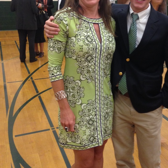 BCBGMaxazria AVILA dress lime green combo Small - Picture 16 of 16